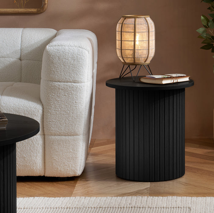 Birlea Axel Fluted Side Table Black