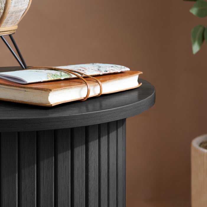 Birlea Axel Fluted Side Table Black