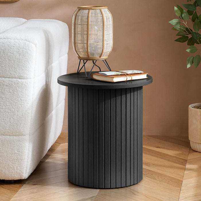 Birlea Axel Fluted Side Table Black