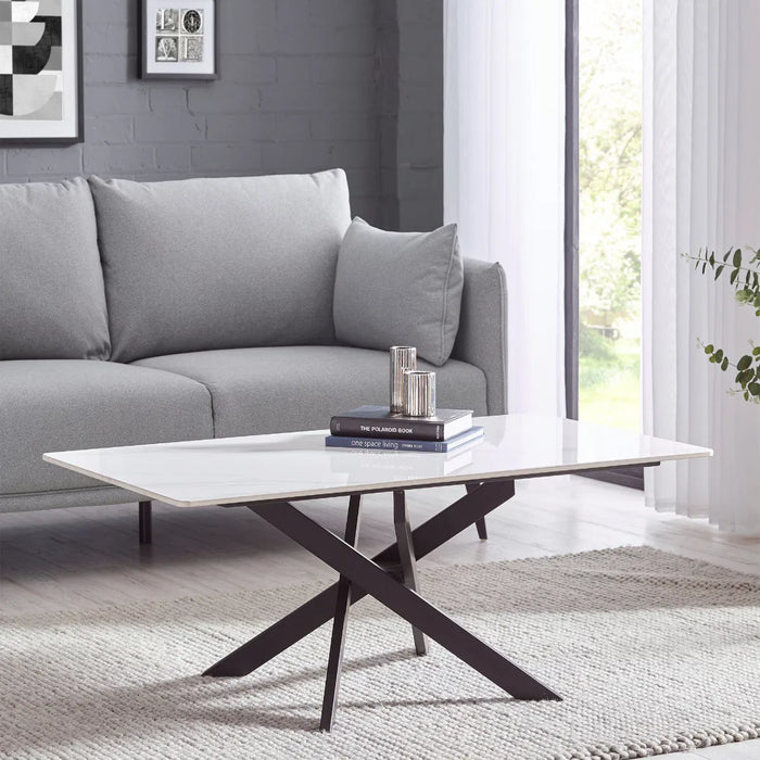 BRADLEY WHITE MARBLE COFFEE TABLE