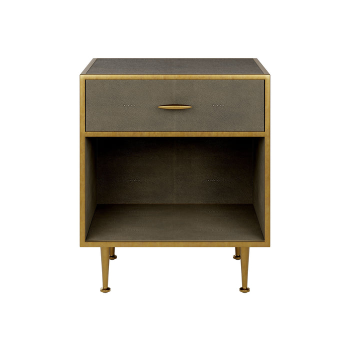 Hampton Bedside Table | Grey Shagreen