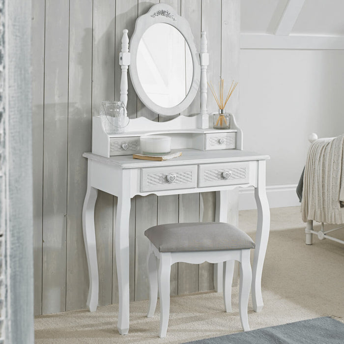Brittany Stool White-Grey