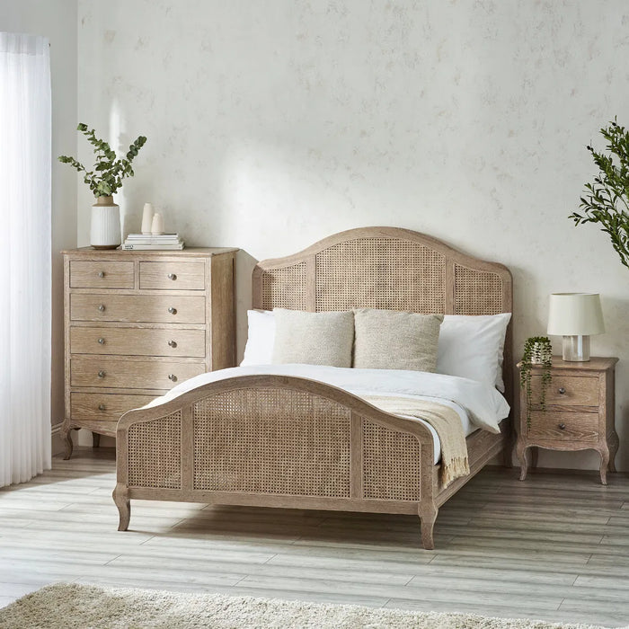 FLEUR RATTAN BED 150CM - LIGHT OAK