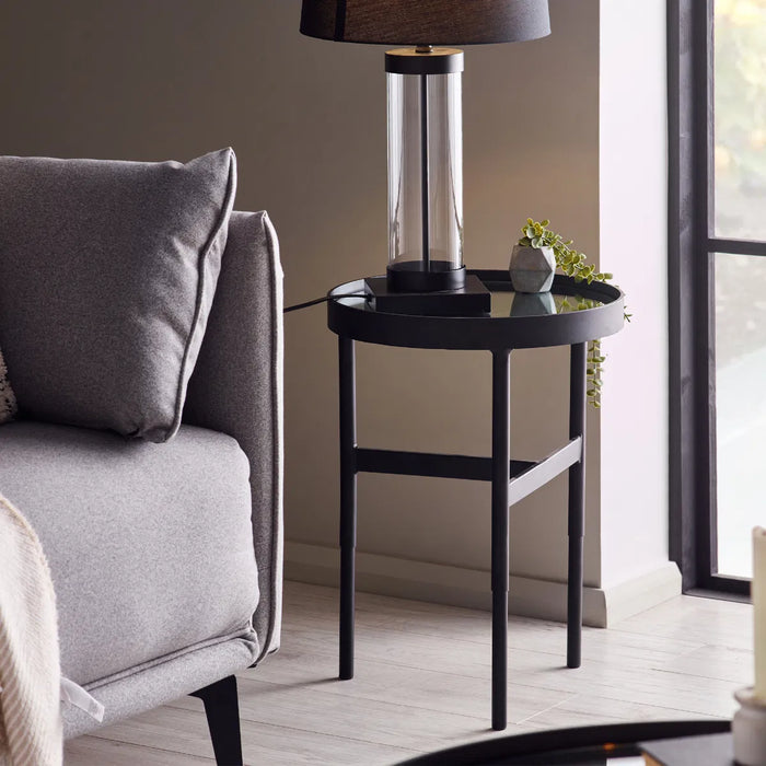 FRANKI MIRROR GLASS LAMP TABLE
