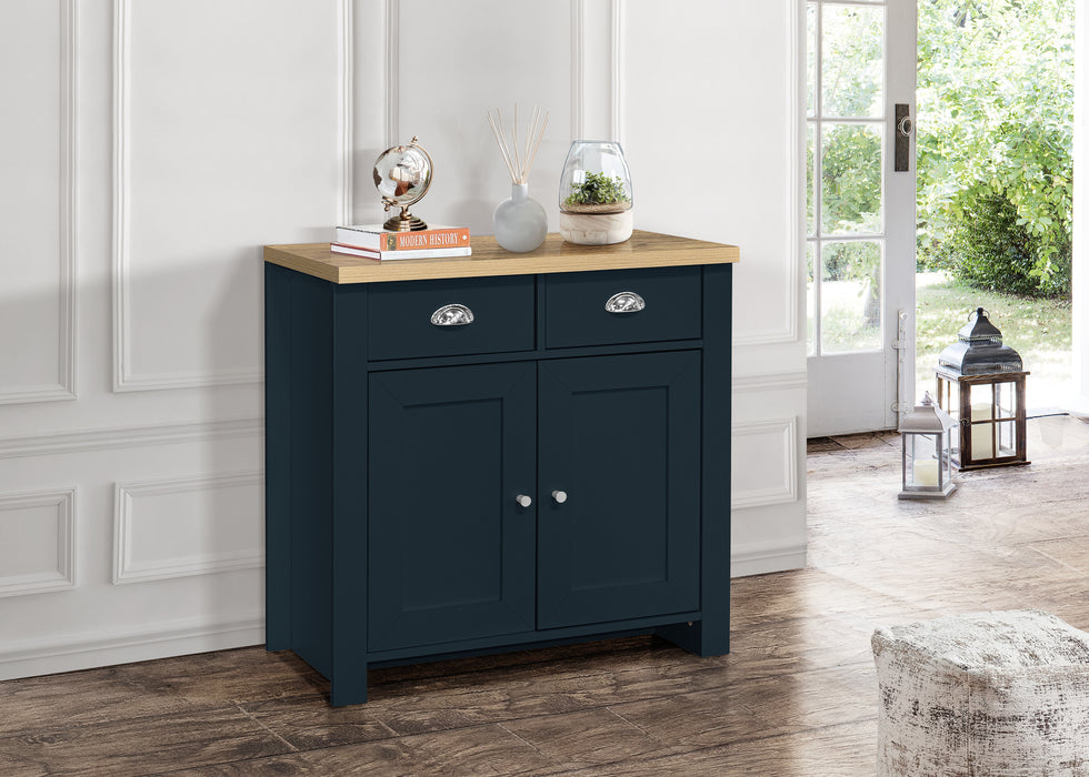 Birlea Highgate 2 Door 2 Drawer Sideboard Navy Blue & Oak