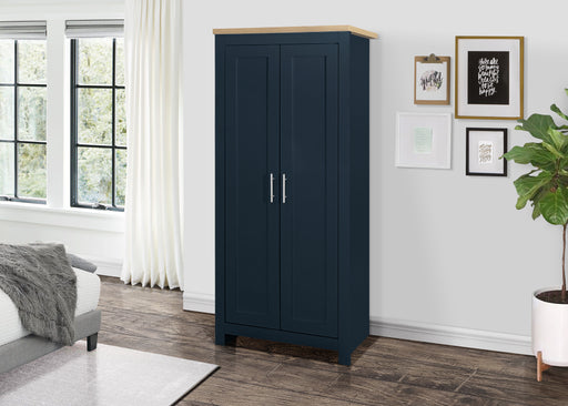 Birlea Highgate 2 Door Wardrobe Navy Blue & Oak