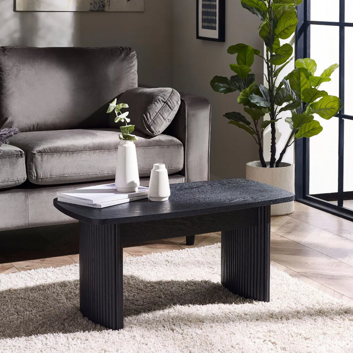 LOUIS BLACK FLUTED COMPACT COFFEE TABLE