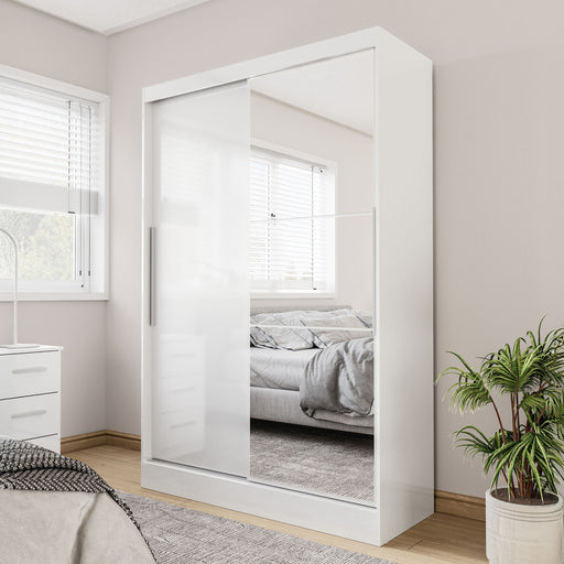 Birlea Lynx 2 Door Sliding Wardrobe With Mirror White