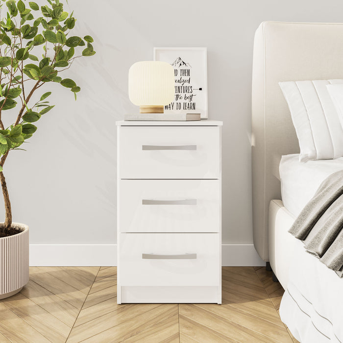 Birlea Lynx 3 Drawer Bedside White