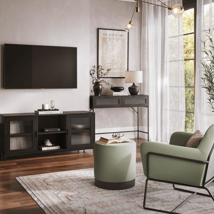 Lincoln Matte Black Console Table