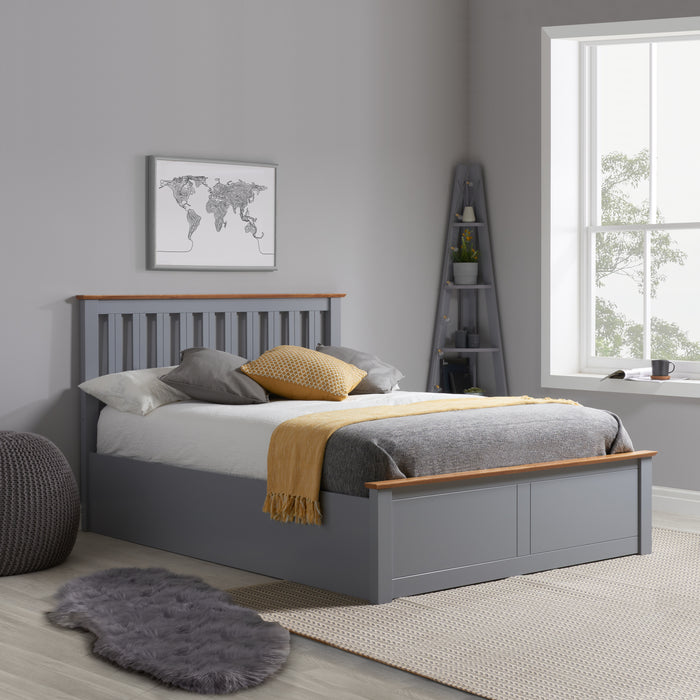 Birlea Phoenix King Ottoman Bed Stone Grey