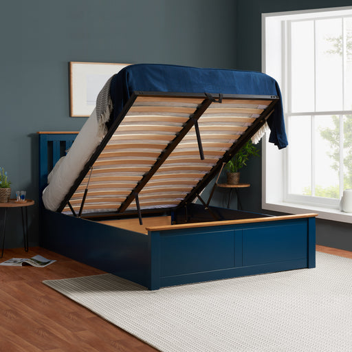 Birlea Phoenix Double Ottoman Bed Navy Blue