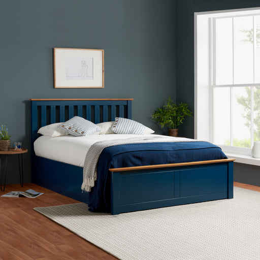 Birlea Phoenix Double Ottoman Bed Navy Blue
