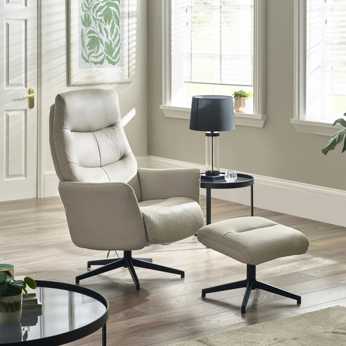 PRIYA CHAIR AND STOOL - GREY