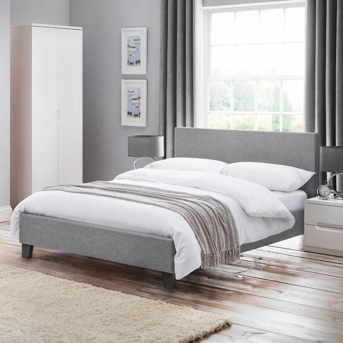 RIALTO LIGHT GREY LINEN BED 120CM
