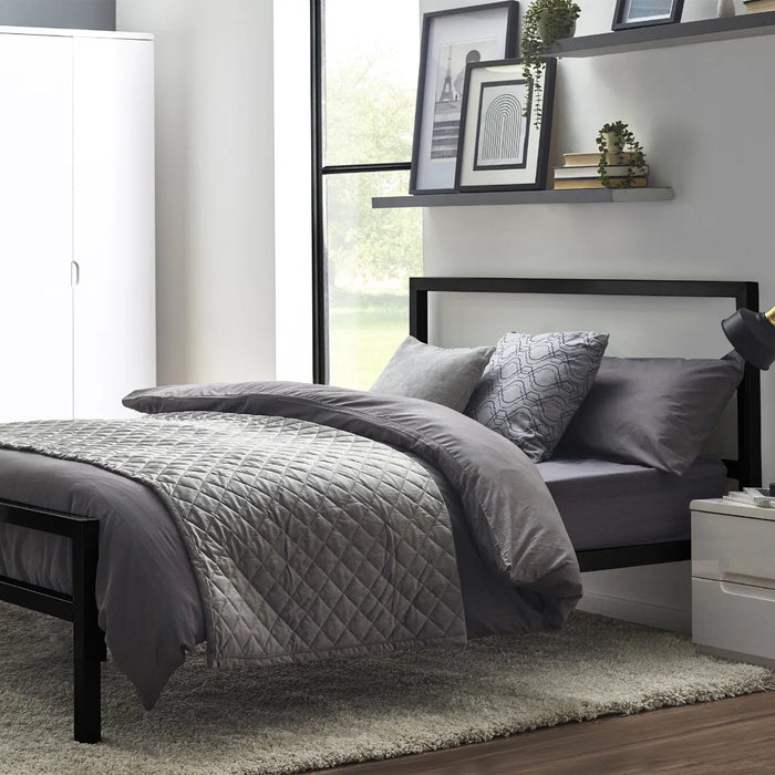 Soto Metal Bed 120cm - Satin Black