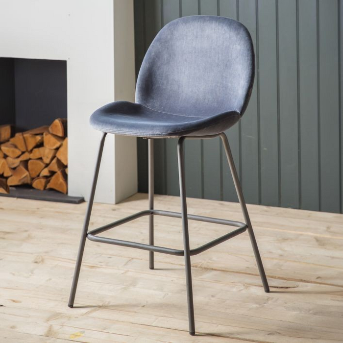 Flanagan Stool Black Velvet (2pk)