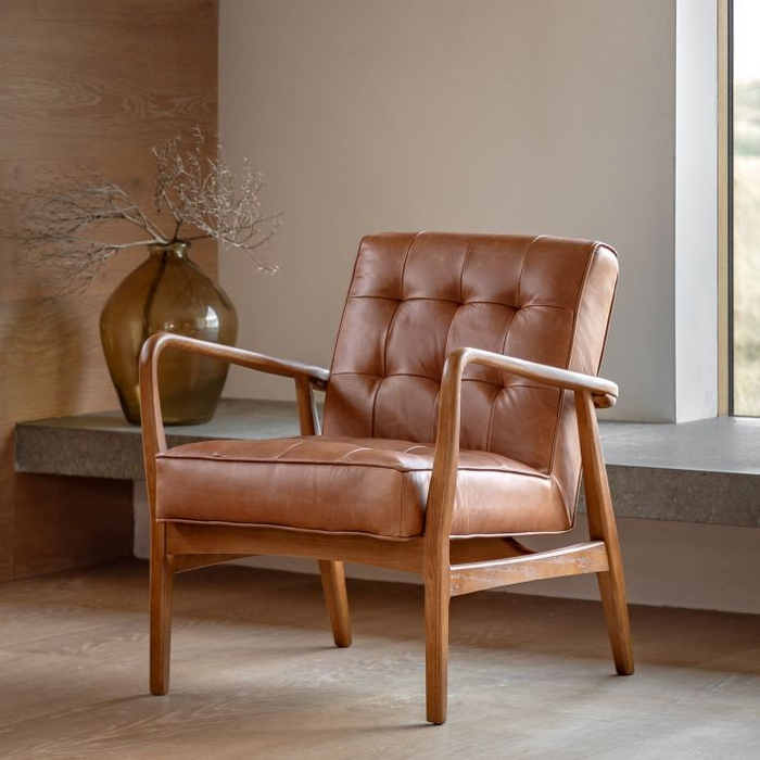 Humber Vintage Brown Leather Armchair