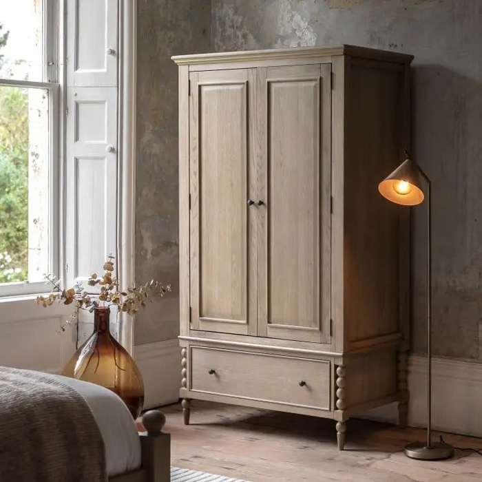 Willis and Gambier Toulon Oak 2 Door 1 Drawer Double Wardrobe