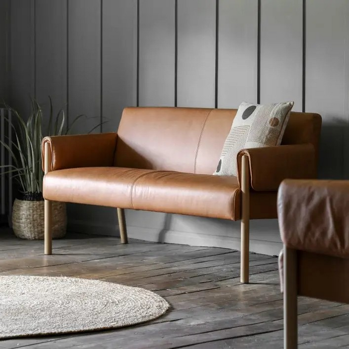 Stratford 2 Seater Sofa Brown Leather