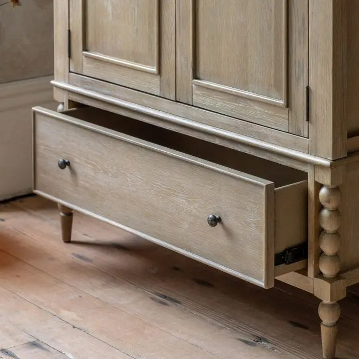 Willis and Gambier Toulon Oak 2 Door 1 Drawer Double Wardrobe