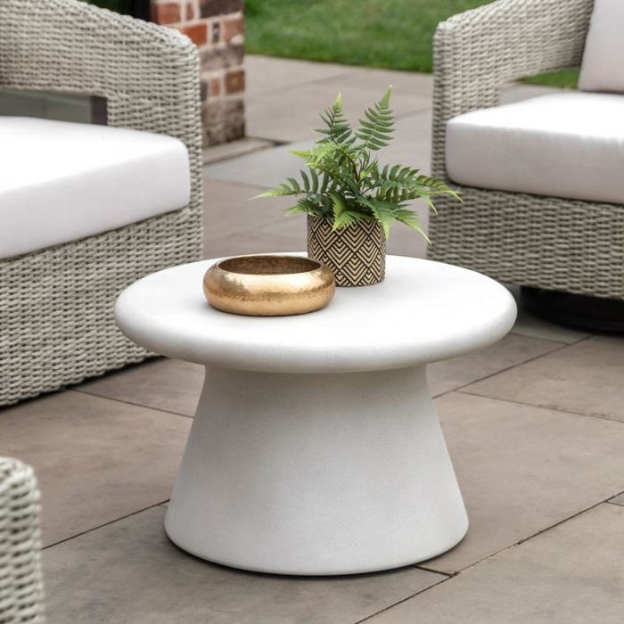Pavia Round Coffee Table - Comes in Cream and Concrete Options