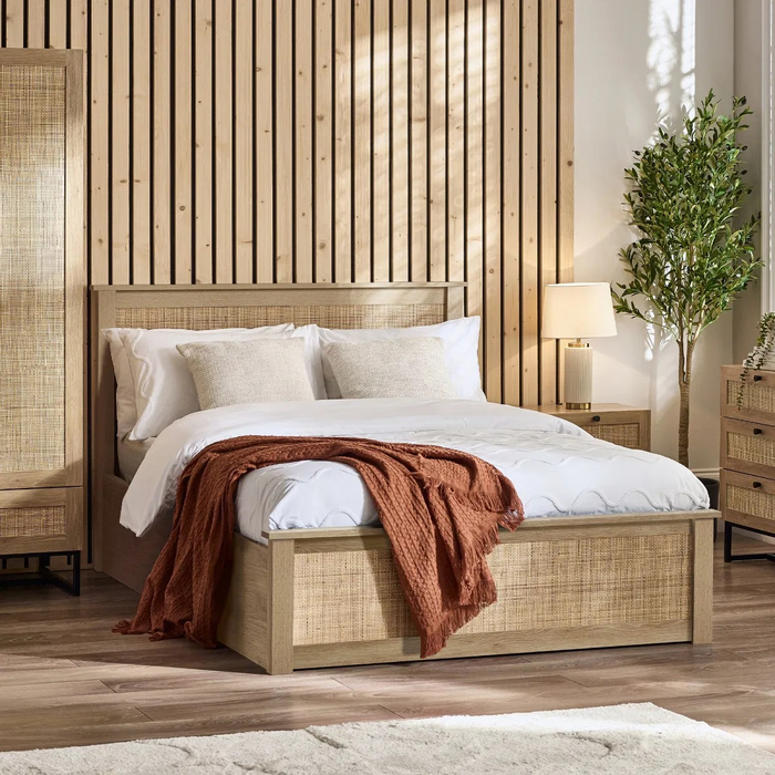 PADSTOW OTTOMAN 150CM KING BED - OAK