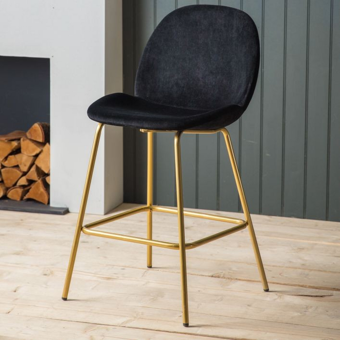 Flanagan Stool Black Velvet (2pk)