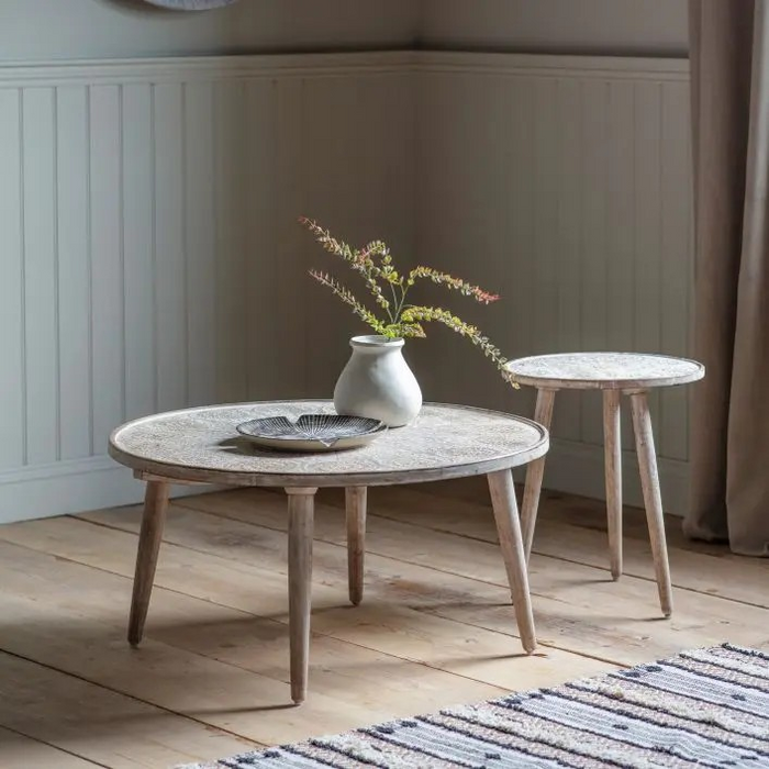 Agra Side Table Natural White