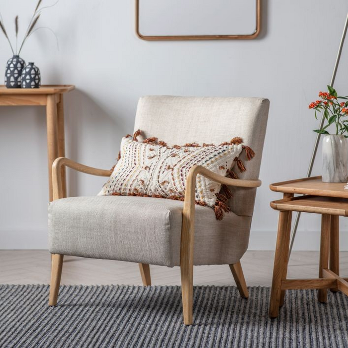 Chedworth Natural Linen Fabric Armchair