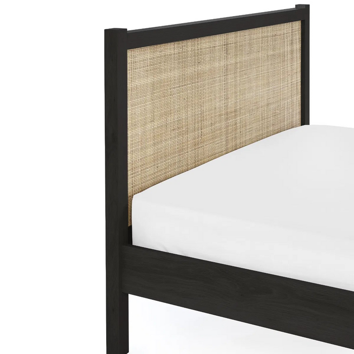 PADSTOW RATTAN 150CM KING BED - BLACK