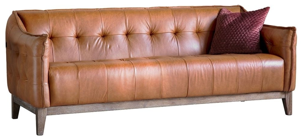 Ecclestone Vintage Brown Leather 3 Seater Sofa