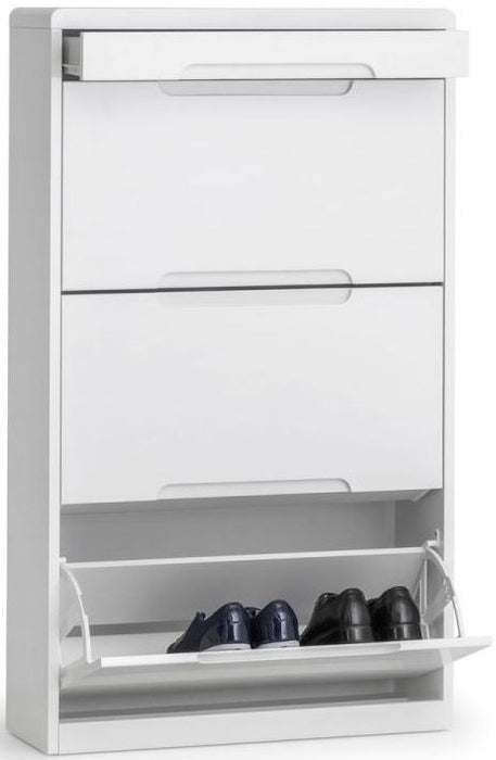 Manhattan White High Gloss Shoe Cabinet