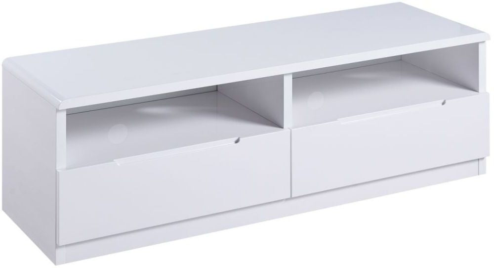Manhattan White High Gloss Media Unit up to 59inch