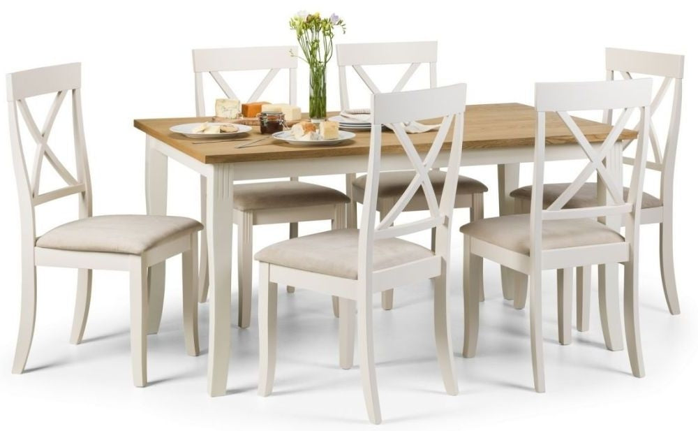Davenport Ivory Painted 4-6 Seater Dining Table with 6 Chairs