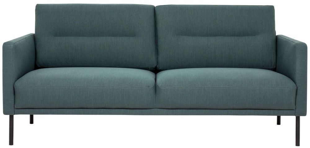 Larvik Dark Green Fabric 2 Seater Sofa with Black Legs