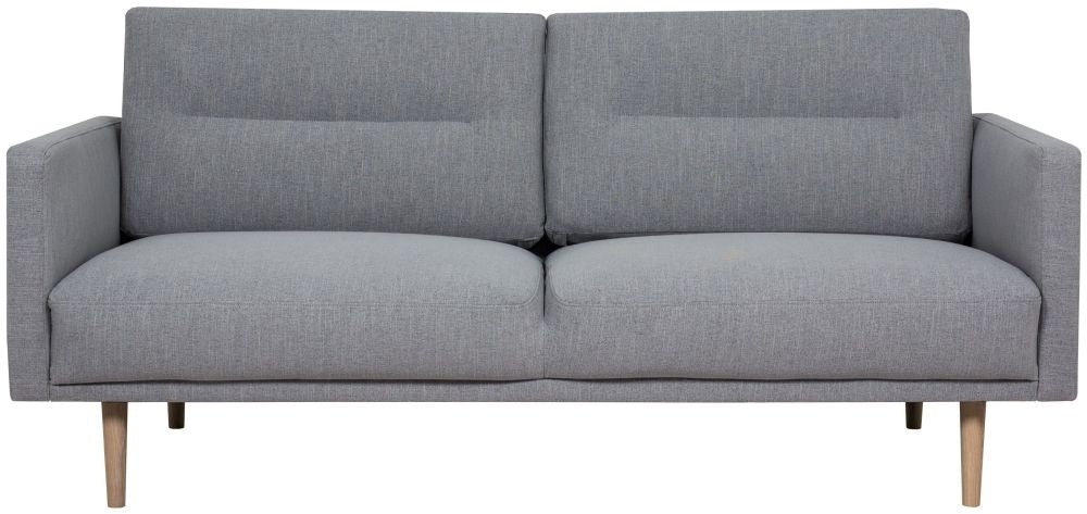 Larvik Grey Fabric 2 Seater Sofa with Oak Legs