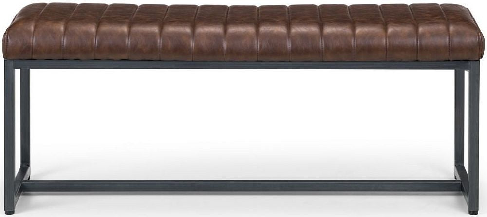 Brooklyn Brown Leather Dining Bench