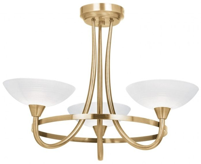 Cagney Antique Brass 3 Ceiling Light