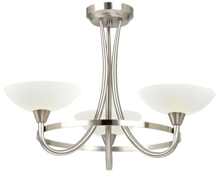 Cagney 3 Satin Chrome Ceiling Light