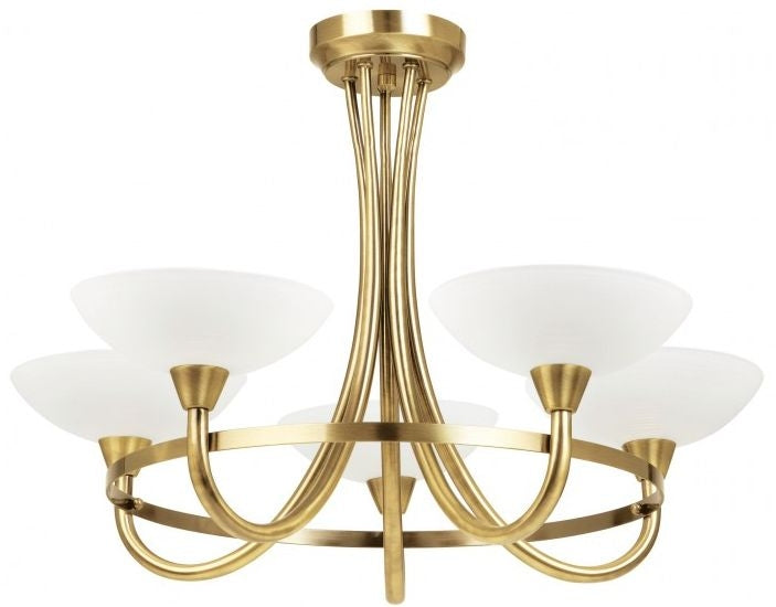 Cagney Antique Brass 5 Ceiling Light