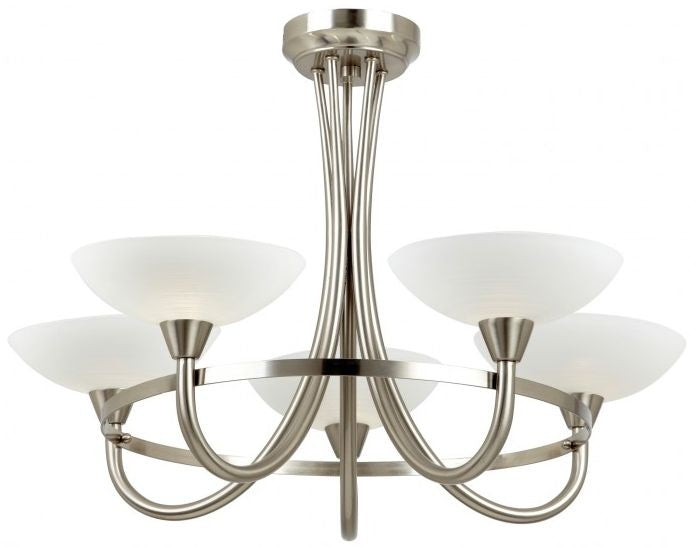 Cagney 5 Satin Chrome Ceiling Light