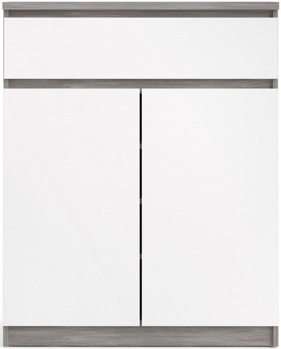 Naia Sideboard 1 Drawer 2 Door in Concrete and White High Gloss