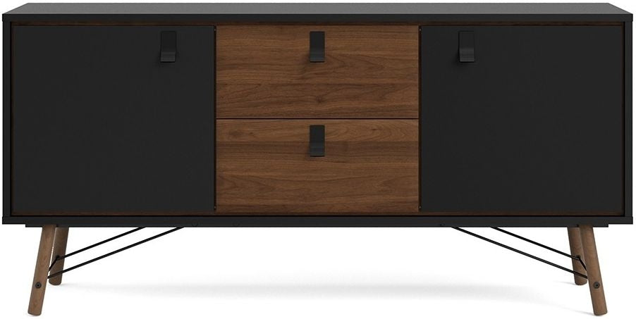 Ry Sideboard 2 Door 2 Drawer in Matt Black Walnut