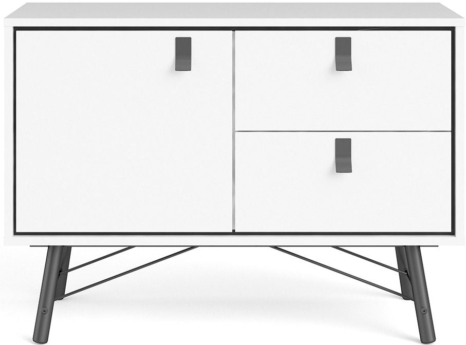 Ry Sideboard with 1 Door 2 Drawer in Matt White