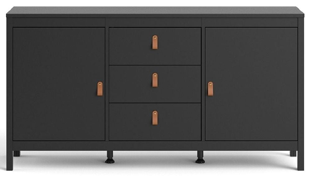 Barcelona 2 Door 3 Drawer Sideboard in Matt Black