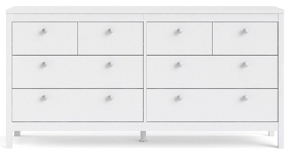 Madrid Double Dresser 4+4 Drawer in White