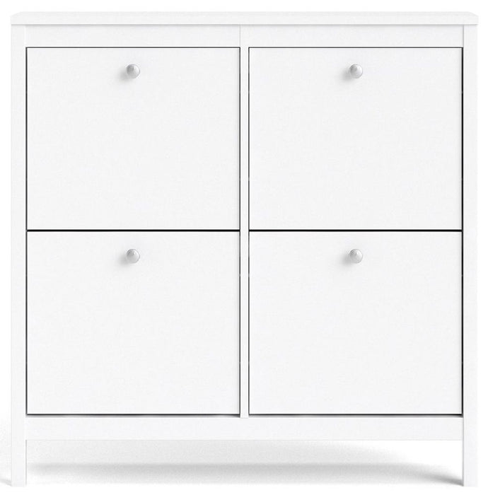 Madrid Shoe Cabinet 4 Compartments in White