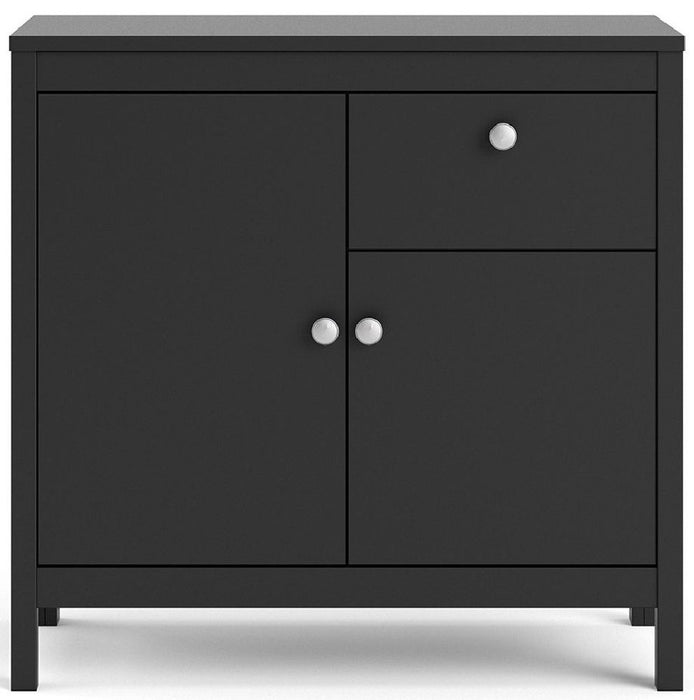 Madrid 2 Door 1 Drawer Sideboard in Matt Black