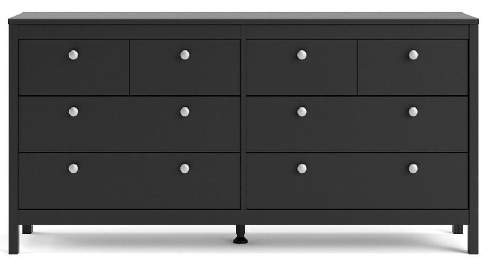 Madrid 4+4 Drawer Double Dresser in Matt Black